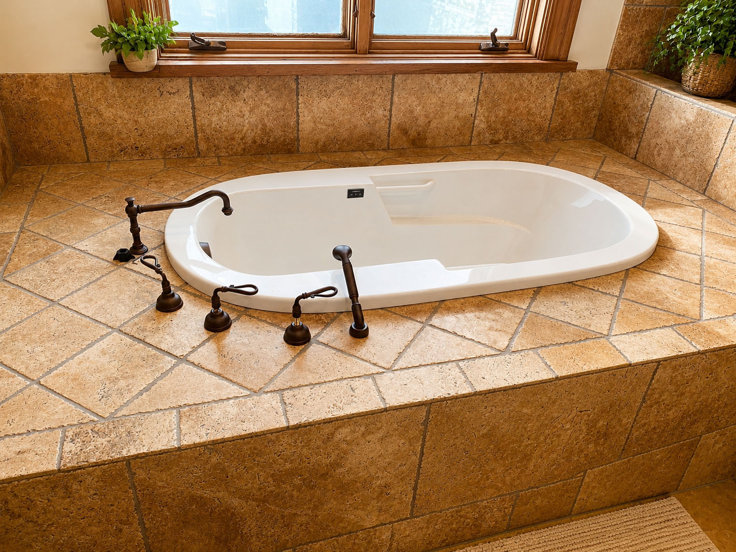 A remodeled bathroom, view one