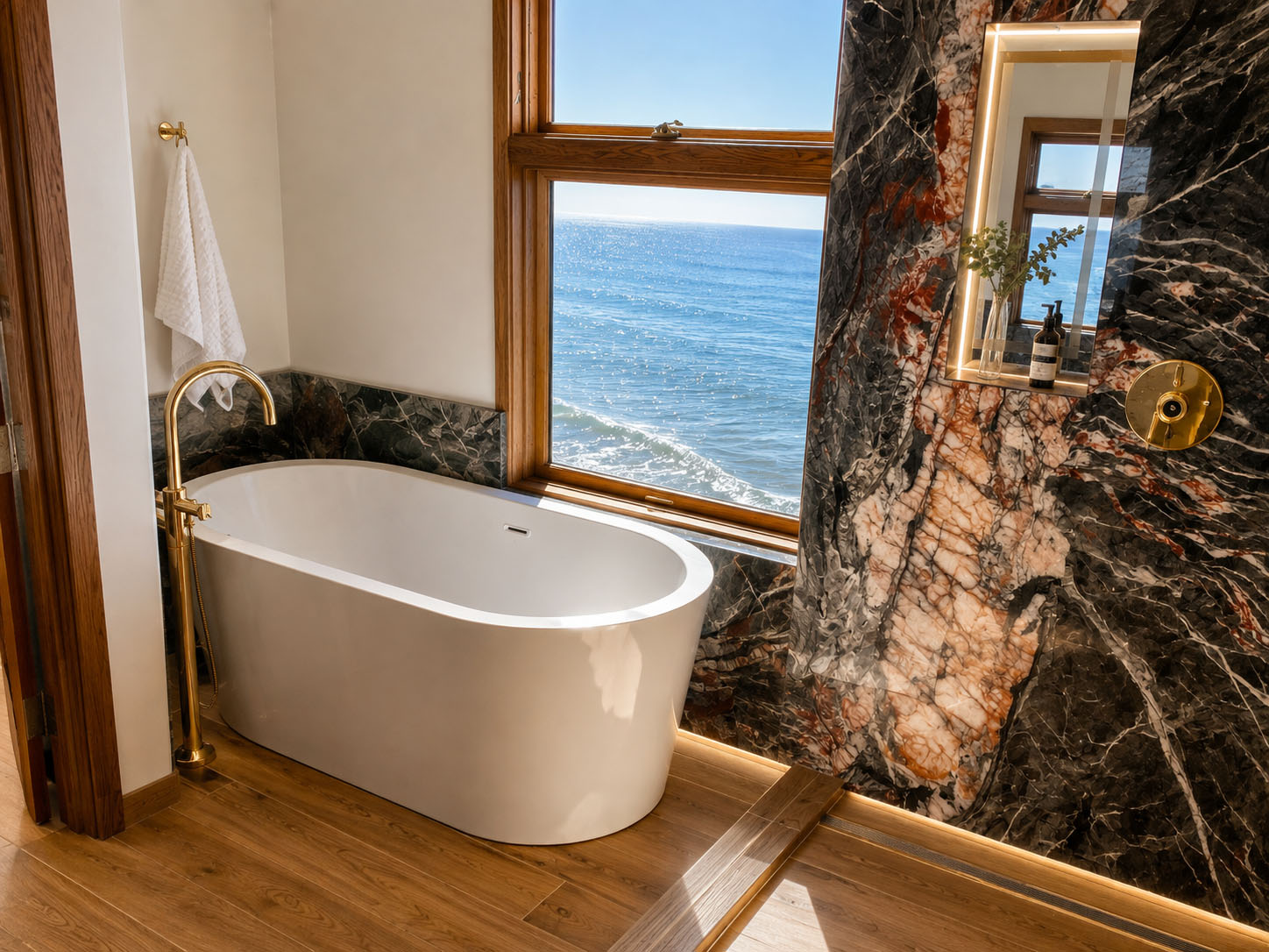 A remodeled bathroom, view two
