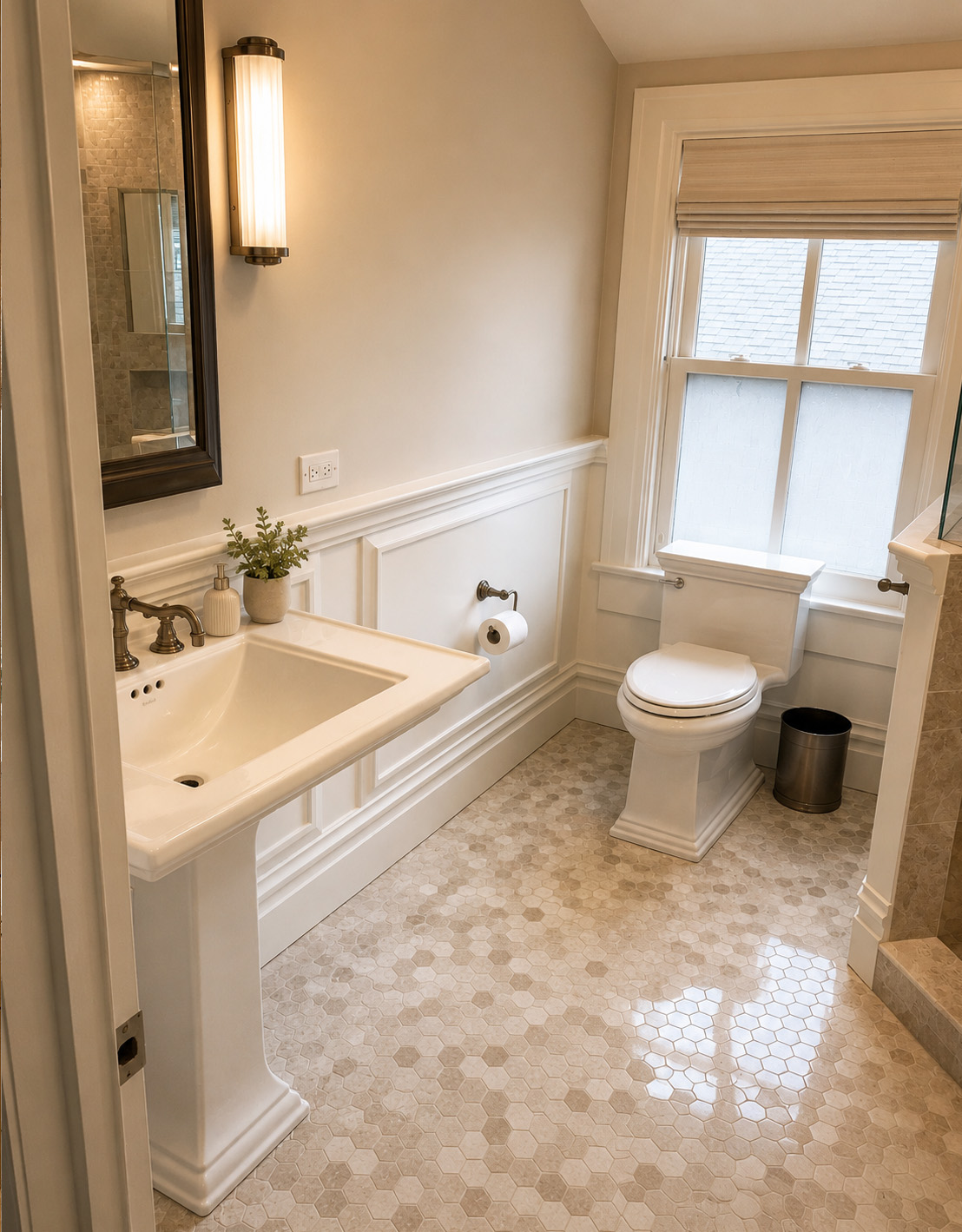 A remodeled bathroom, view eight